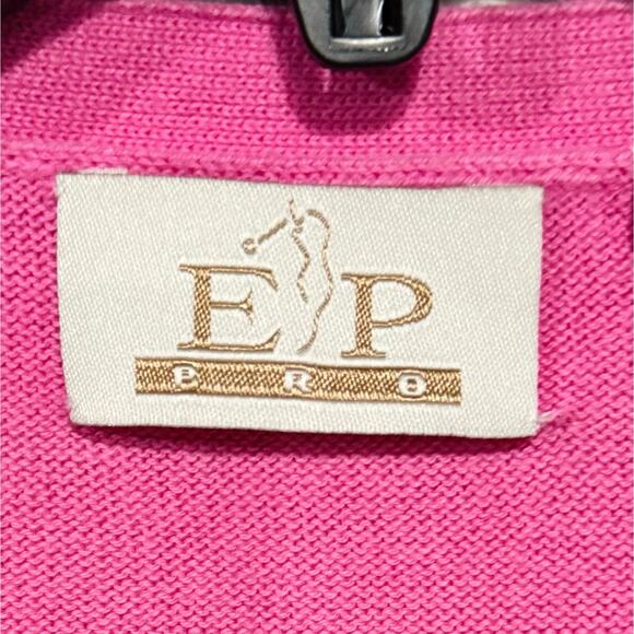 EP Pro Womens Argyle Cotton Cardigan Golf Sweater Medium Candy Colors TennisPrep - Picture 5 of 11